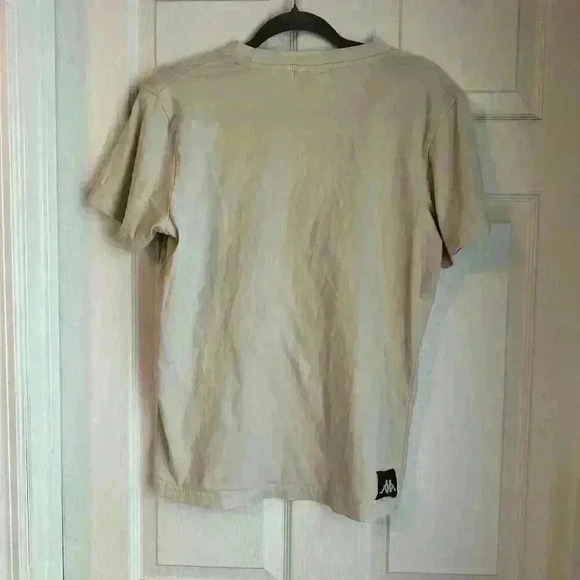 Kappa Logo T-Shirt Tan With Blue Logo Size Medium - Picture 4 of 5